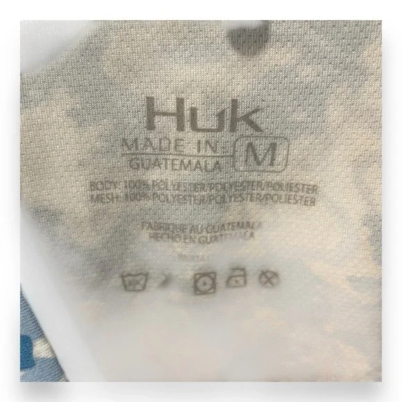 HUK Icon X Tide Change Mens M Long Sleeve Blue Fishing Shirt UPF 50+ NWT - Picture 3 of 6